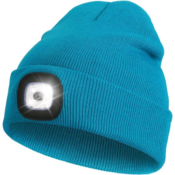 Unisex Beanie Hat with The Light, Gifts for Women Men Dad Father, USB Rechargeable LED Headlamp Cap