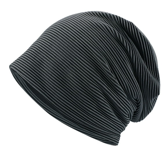 ZQUUVOU Unisex Beanie Hats For Men & Women Winter Ski Hat Classic Knit Cuffed Beanie Hat Winter Knitted Pile Hat Headband Hat B-Dark Gray