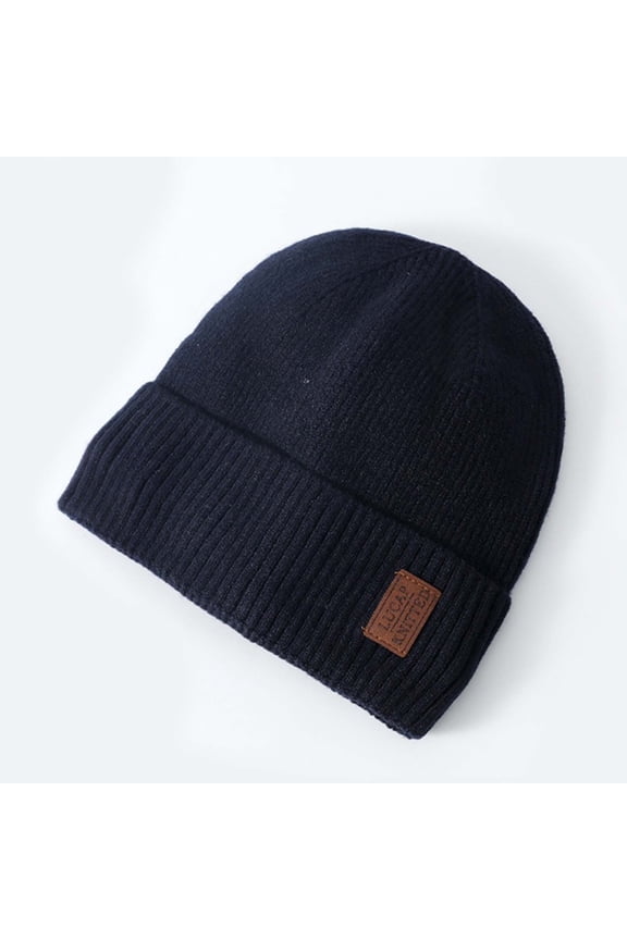 Unisex Beanie Hats for Men Women Knit Winter Beanies Men Women Unisex Adjustable Skiing Outdoor Cycling Ear Neck Protection Enlarged Thickened Windproof Waterproof Warm Hat Navy