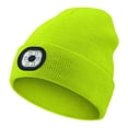 thumbnail image 1 of Unisex Beanie with Light, USB Rechargeable LED Headlamp Winter Hat, Christmas Stocking Stuffers Gifts Warm Knitted Cap for Men Women Dad Mom (Fluorescent Green), 1 of 8
