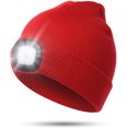 thumbnail image 1 of Vorkoi Unisex Beanie with Light, USB Rechargeable LED Headlamp Beanie, Gifts for Dad Father Men Husband Warm Knitted Cap Orange, 1 of 8