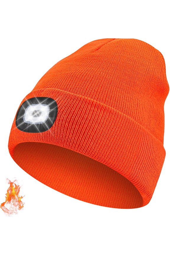 Unisex Beanie with The LED Light, for Men Women Dad Father USB Rechargeable Headlamp Caps