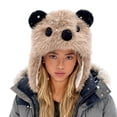 thumbnail image 1 of Unisex Bear Hat Warm Winter Ear Cap Cozy Windproof Outdoor Headwear, 1 of 3