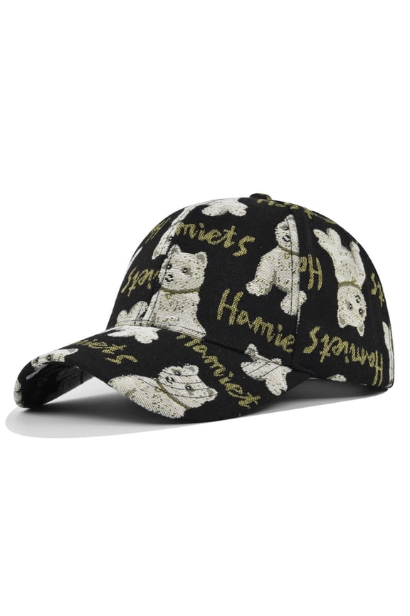Unisex Bear Print Baseball Cap Fashion Funny Print Baseball Cap Adjustable Peaked Cap Outdoor Sports Couple Hats Adjustable Curved Brim Hats Sun