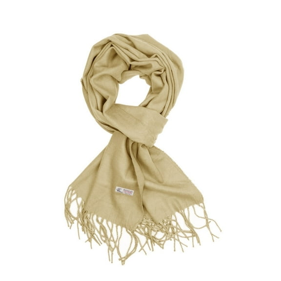 TZ Promise Men Women's Beige Scarves Solid Plain Classic Soft Long for Winter Warm