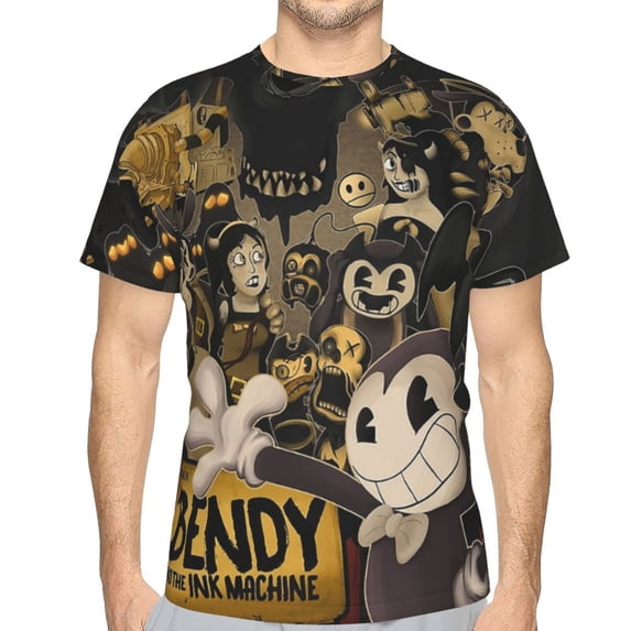 Unisex Bendy And The Ink Machine 3d Graphic Print Shirts For Mens Womens Casual Short Sleeve Tee Shirts Top