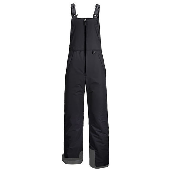 Unisex Bib Snow Pants Quick Dry Windproof Waterproof Snowpants Women Men Zip Up Insulated Romper Activewear for Skiing with Pockets Black 4XL