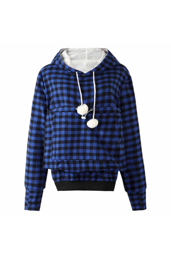 Unisex Big Pouch Hoodie Long Sleeve Pet Cat Dog Holder Carrier Pullover Fleece Sweatshirt Large Pocket Cute Hoodies Plus Size