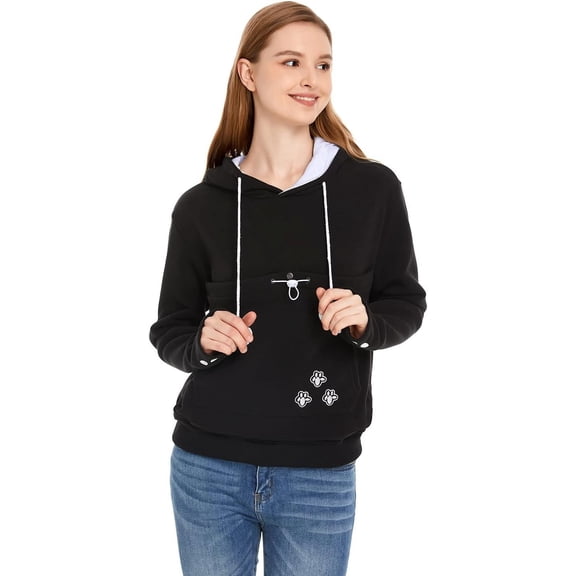 Unisex Big Pouch Hoodie Long Sleeve Pet Cat Dog Holder Carrier Sweatshirt