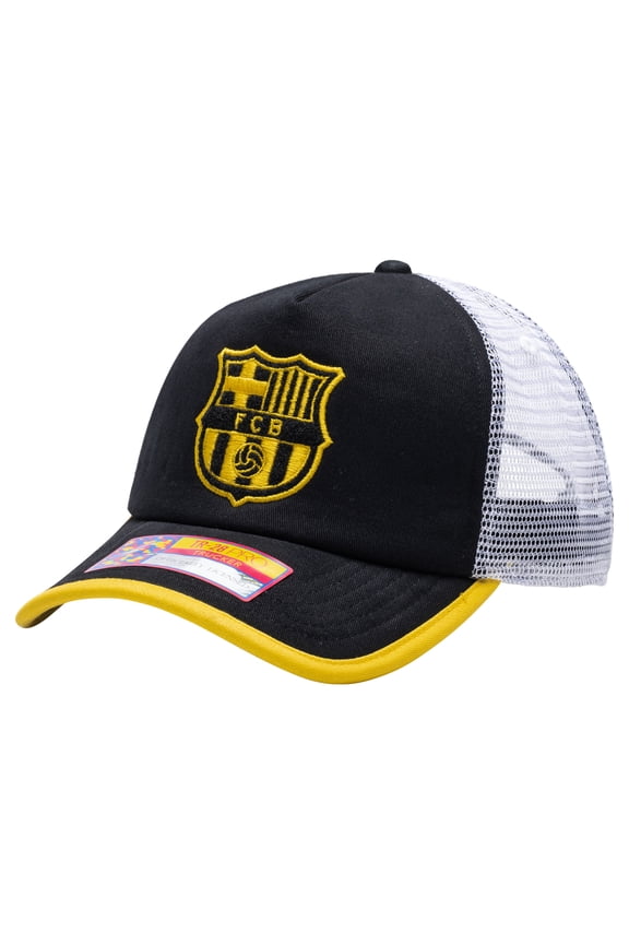 Unisex Black Barcelona Strike One8th Trucker Adjustable Hat