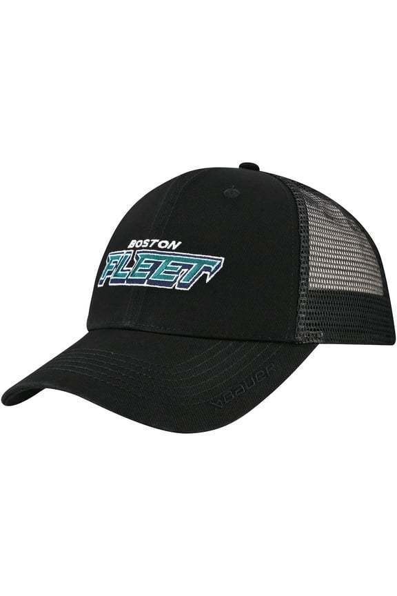 Unisex Black Boston Fleet Meshback Adjustable Hat