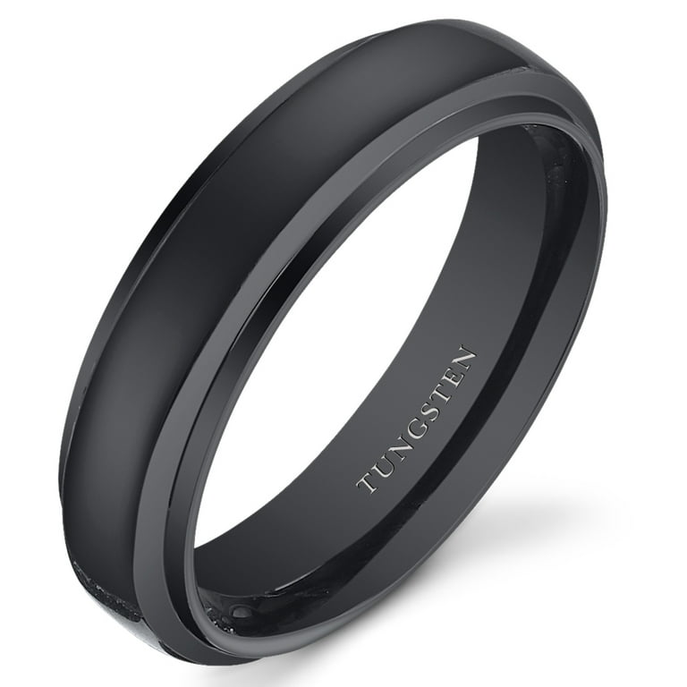 Unisex tungsten top wedding bands