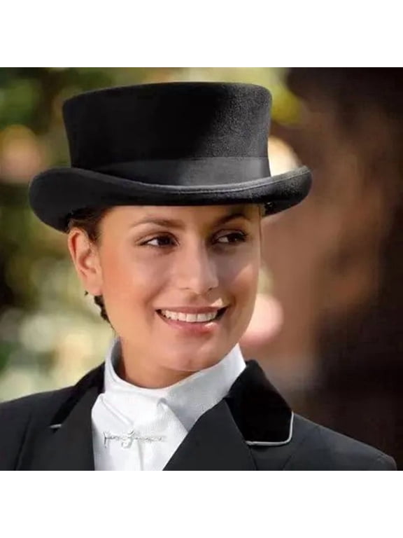 Unisex Black Deadman 100% Wool Dressage Topper Riding Equestrian Top Hat