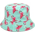 thumbnail image 1 of Unisex Black Flamingo Bucket Hat Reversible Summer Trendy Couple Fisherman Caps for Women Men Beach Vacation, 1 of 3