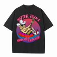 thumbnail image 1 of Unisex Black Graphic Tee with "Hotter Than a Hoochie Coochie" Print, S-5XL Plus Size T-Shirt, Casual Funny Style Top for Country Music Enthusiasts, 1 of 5