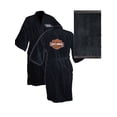 thumbnail image 1 of Unisex Black Kimono Robe Bathrobe w/ Bath Towel 6055, 1 of 1