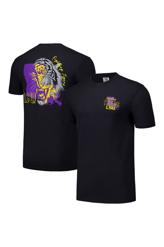 Unisex Black LSU Tigers Hyper Local Two Tone Mascot State T-Shirt