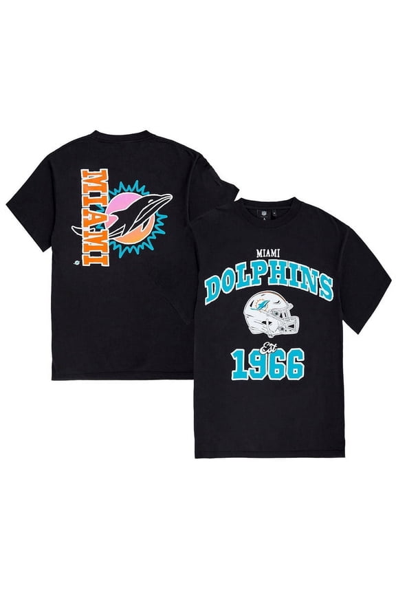 Unisex Black Miami Football T-Shirt, Vintage Dolphins Shirt,Black Color,Size M