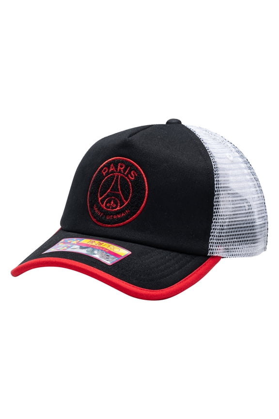 Unisex Black Paris Saint-Germain Strike One8th Trucker Adjustable Hat