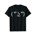 thumbnail image 1 of Unisex Black Print Tshirt Graphic Tees Shirts Abstract Smile Face Typography Humor S-5XL Tops, 1 of 5