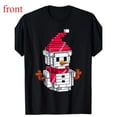 thumbnail image 1 of Unisex Black Print Tshirt Graphic Tees Shirts Block Style Snowman Christmas Holiday Humor S-5XL Tops, 1 of 5