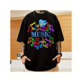 thumbnail image 1 of Unisex Black Print Tshirt Graphic Tees Shirts Colorful Music Notes Love Music Design Casual Tops S-5XL, 1 of 5