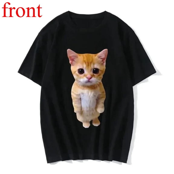 Unisex Black Print Tshirt Graphic Tees Shirts Cute Orange Cat Pet Love Humor S-5XL Tops