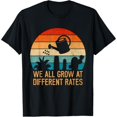 thumbnail image 1 of Unisex Black Print Tshirt Graphic Tees Shirts Retro Cactus We All Grow At Different Rates Design Casual Tops S-5XL, 1 of 5