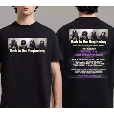 Unisex Black Sabbath Back To The Beginning Villa Park 2025 Concert Theme T-Shirt