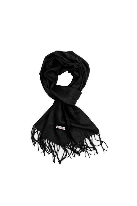 Men Women's Black Scarves Solid Plain Classic Soft Long for Winter Warm