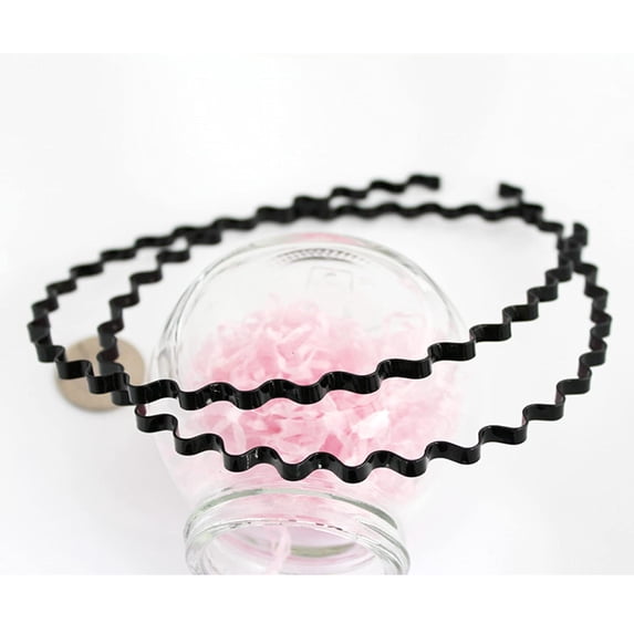 Unisex Black Spring Wave Metal Hair Band Girl Men`s Head Band Accessory (2PCS)