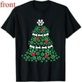 thumbnail image 1 of Unisex Black T-Shirt Graphic Tees Dog Paw & Bone Christmas Tree Pet Holiday Design Shirts S-5XL Casual Daily Tops, 1 of 5