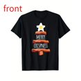 thumbnail image 1 of Unisex Black T-Shirt Graphic Tees "Merry Crispness Bacon Christmas Tree" Food & Holiday Humor Design Shirts S-5XL Casual Daily Tops, 1 of 5