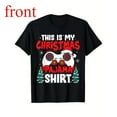 thumbnail image 1 of Unisex Black T-Shirt Graphic Tees "This Is My Christmas Pajama Shirt" Gamer & Santa Hat Holiday Design Shirts S-5XL Casual Daily Tops, 1 of 5