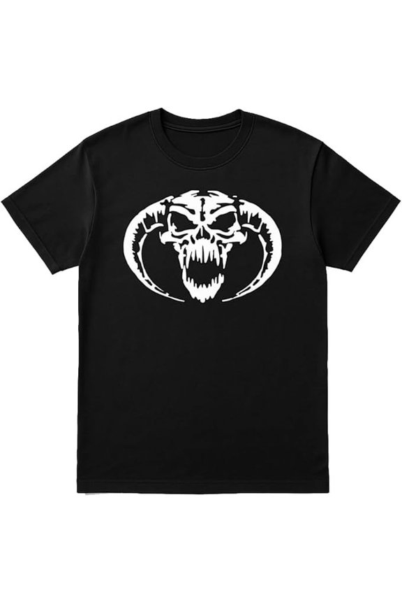 Unisex Black T-Shirt with Skull Demon Design – Horror Gothic Graphic Tee for Men