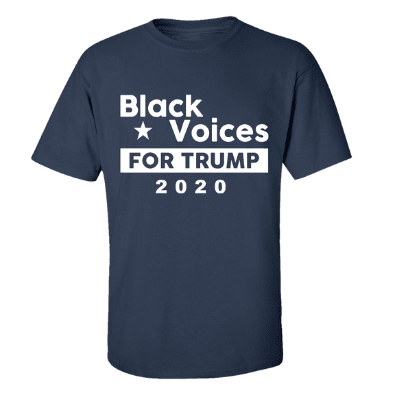 Unisex Black Voices for Trump 2020 Short Sleeve T-shirt-Navy-medium
