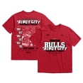 thumbnail image 1 of Unisex Bleacher Report x Mitchell & Ness Red Chicago Bulls World Tour T-Shirt, 1 of 3