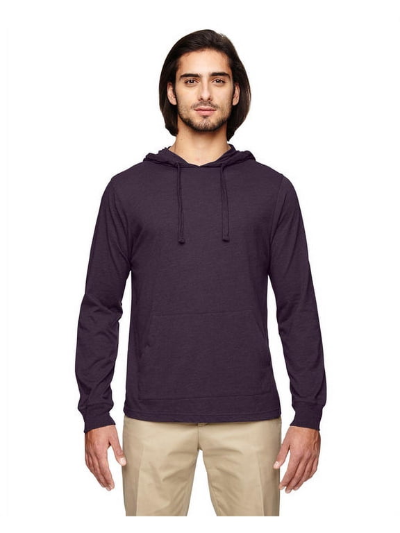 Unisex Blended Eco Jersey Pullover Hoodie - EGGPLANT - XS