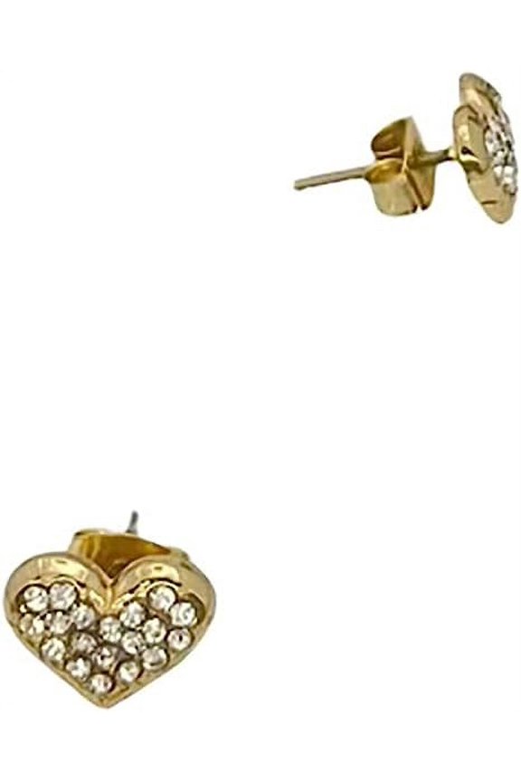 Unisex Bling Iced Hip Hop Fashion Post Heart Shape Stud Earring (GD-1)