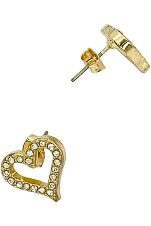 Unisex Bling Iced Hip Hop Fashion Post Heart Shape Stud Earring (GD-2)