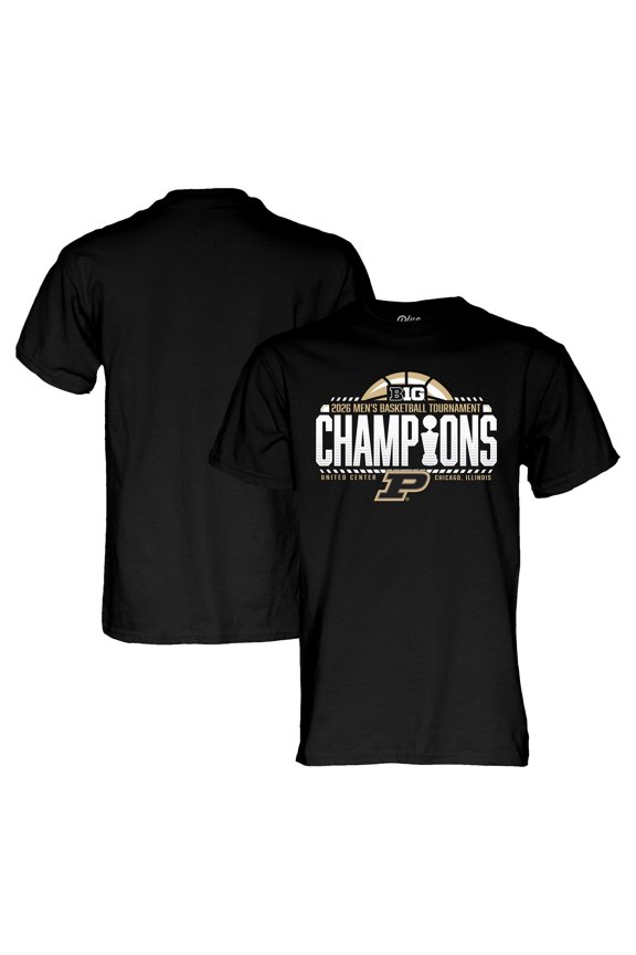 Unisex Blue 84 Black Purdue Boilermakers 2026 Big Ten Men's Basketball Tournament Champions Locker Room T-Shirt