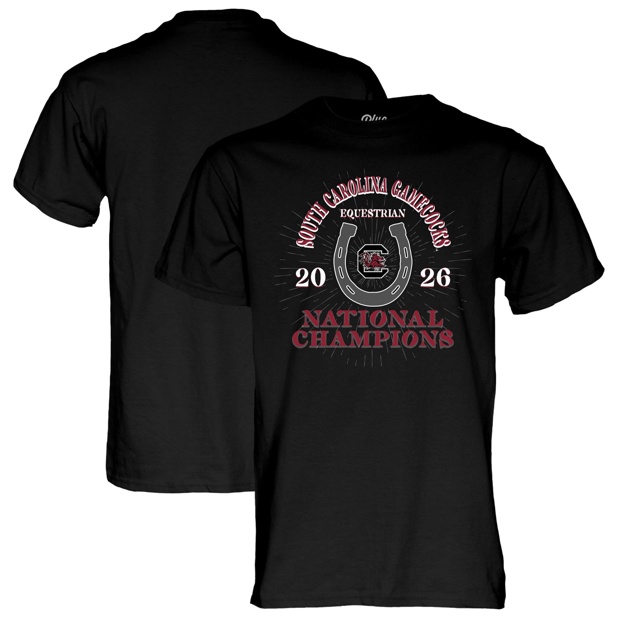 Unisex Blue 84 Black South Carolina Gamecocks 2026 NCAA Equestrian National Champions T-Shirt