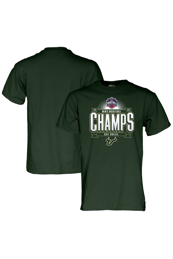 Unisex Blue 84 Green South Florida Bulls 2026 American Conference Men's Basketball Tournament Champions T-Shirt