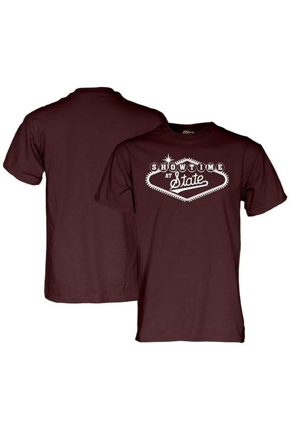 Unisex Blue 84 Maroon Mississippi State Bulldogs Showtime At State T-Shirt