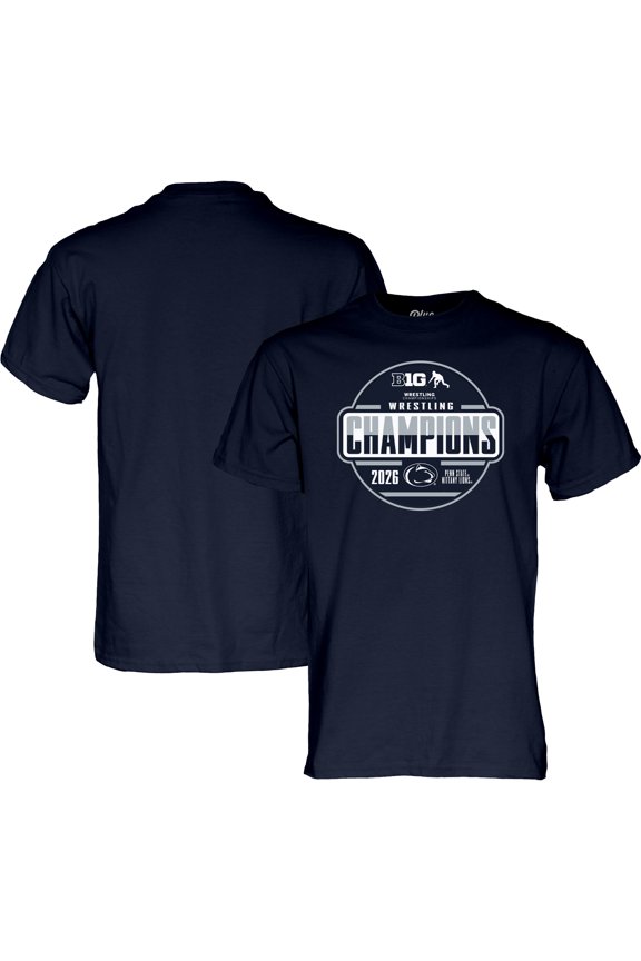 Unisex Blue 84 Navy Penn State Nittany Lions 2026 Big Ten Men's Wrestling Tournament Champions Locker Room T-Shirt