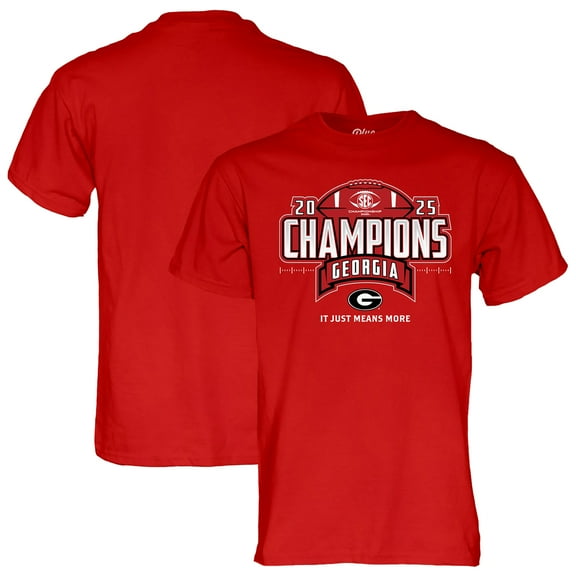 Unisex Blue 84  Red Georgia Bulldogs 2025 SEC Football Champions Locker Room T-Shirt