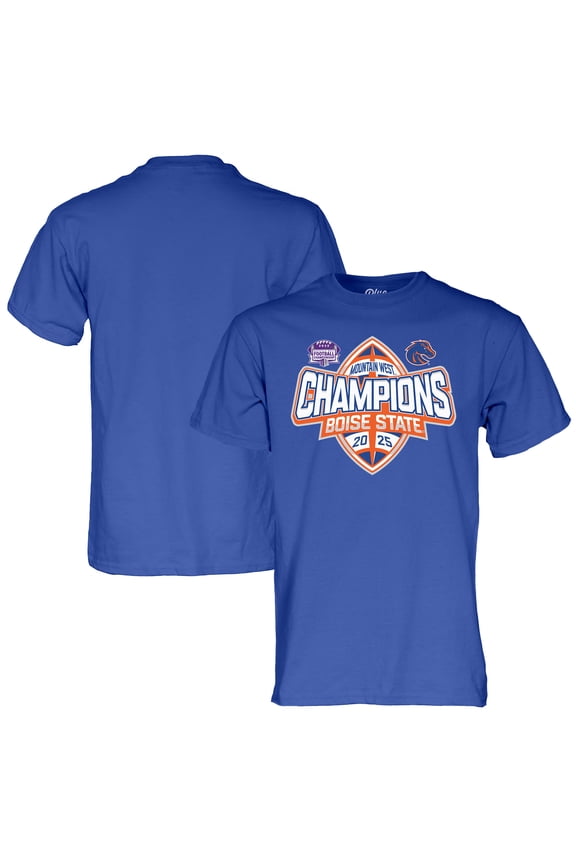 Unisex Blue 84 Royal Boise State Broncos 2025 Mountain West Football Champions T-Shirt