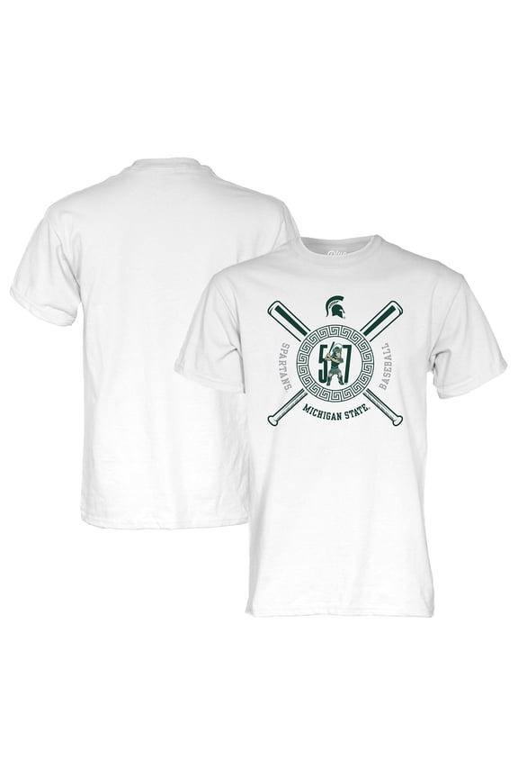 Unisex Blue 84 White Michigan State Spartans 517 Day Baseball T-Shirt