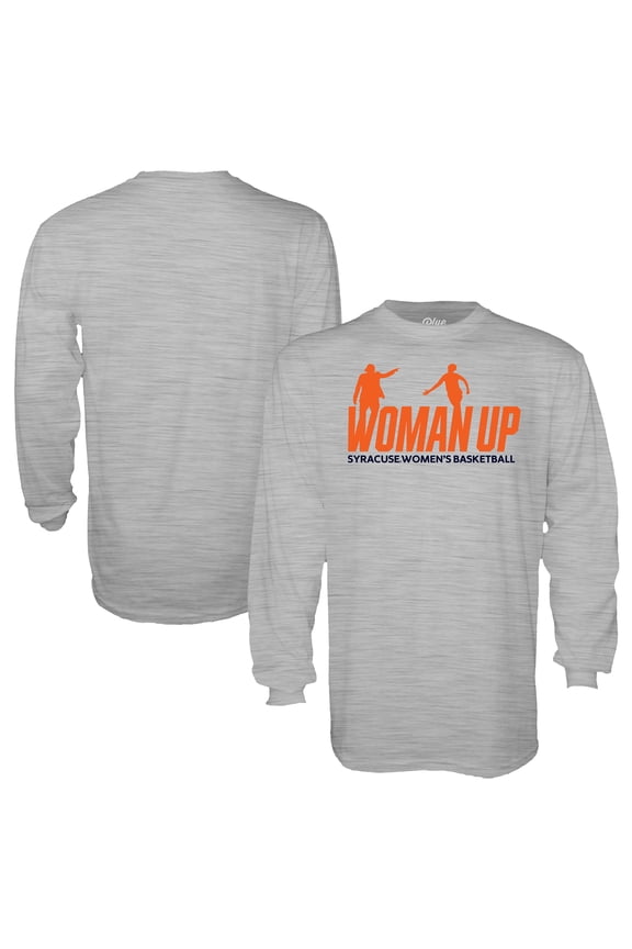 Unisex Blue 84  White Syracuse Orange 2026 Women's Basketball Woman Up Shooting Long Sleeve T-Shirt