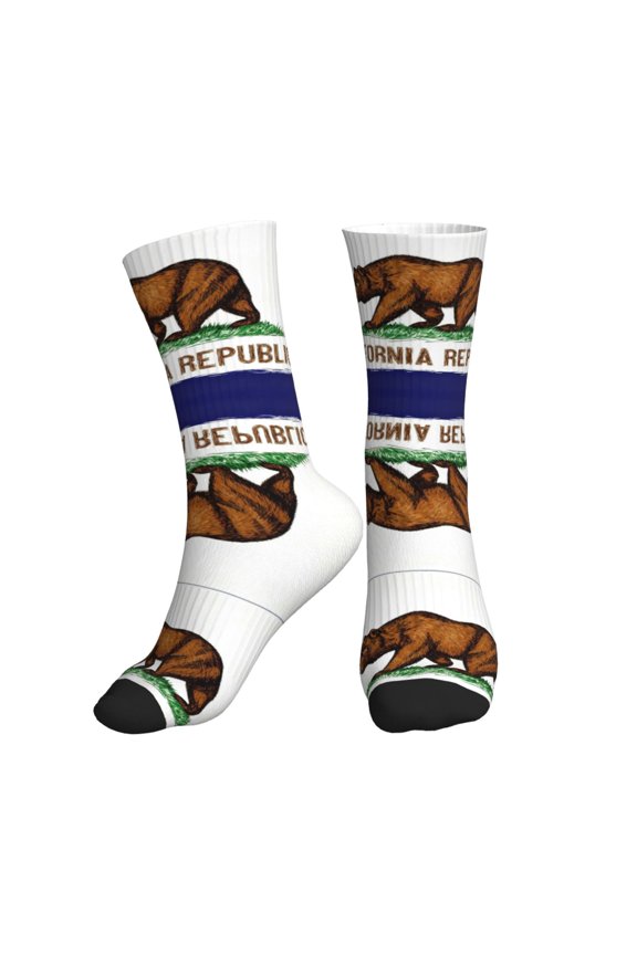 Unisex Blue California Republic Flag Novelty Ankle Socks Colorful ComfortSoft Lightweight Sports Athletic Socks